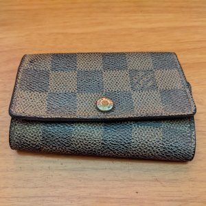 Louis Vuitton Checkered Key & Card Holder - Brown and Black